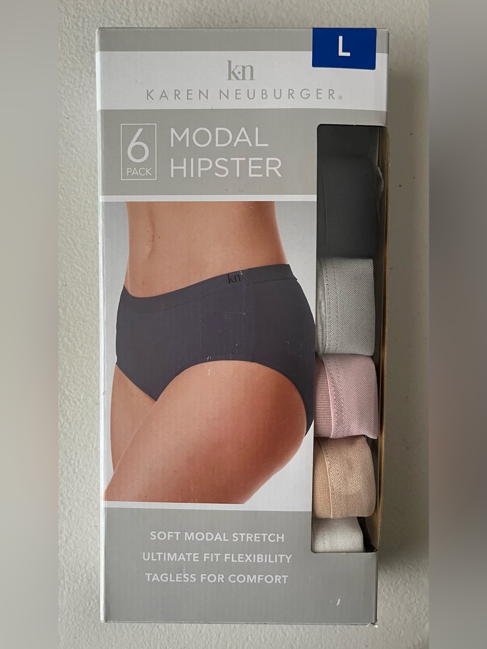 Karen Neuburger Modal Hipster Underwear Large - Black, Gray, Cream, Tan, Pink